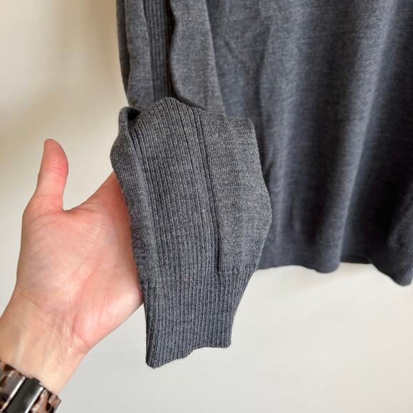 Jack Nicklaus Merino Wool Sweater Pullover Mock Neck Sleeve Grey Colleton River - Picture 4 of 5